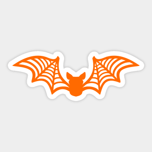 Bat  Pattern - Orange on Black Sticker